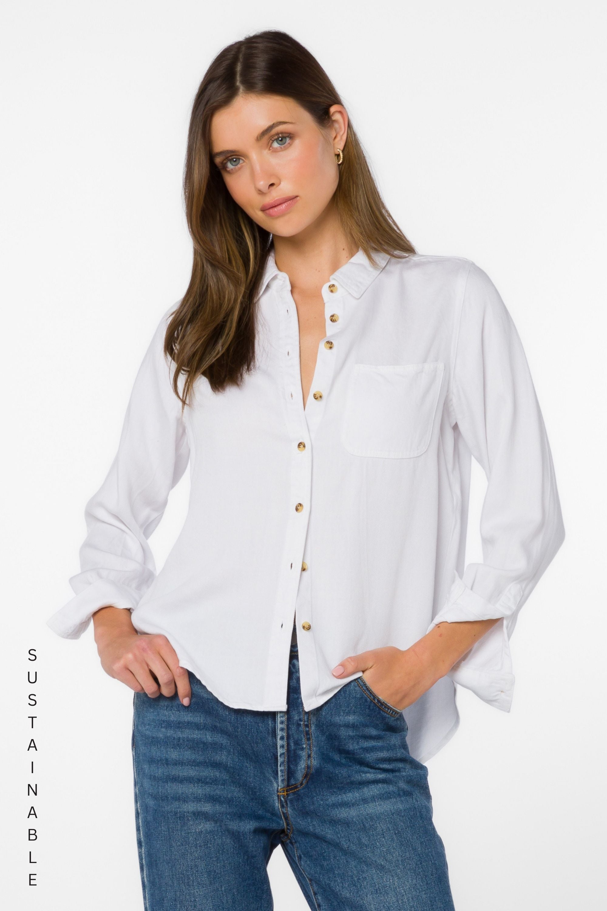 Bennett Optic White Shirt – Velvet Heart Clothing