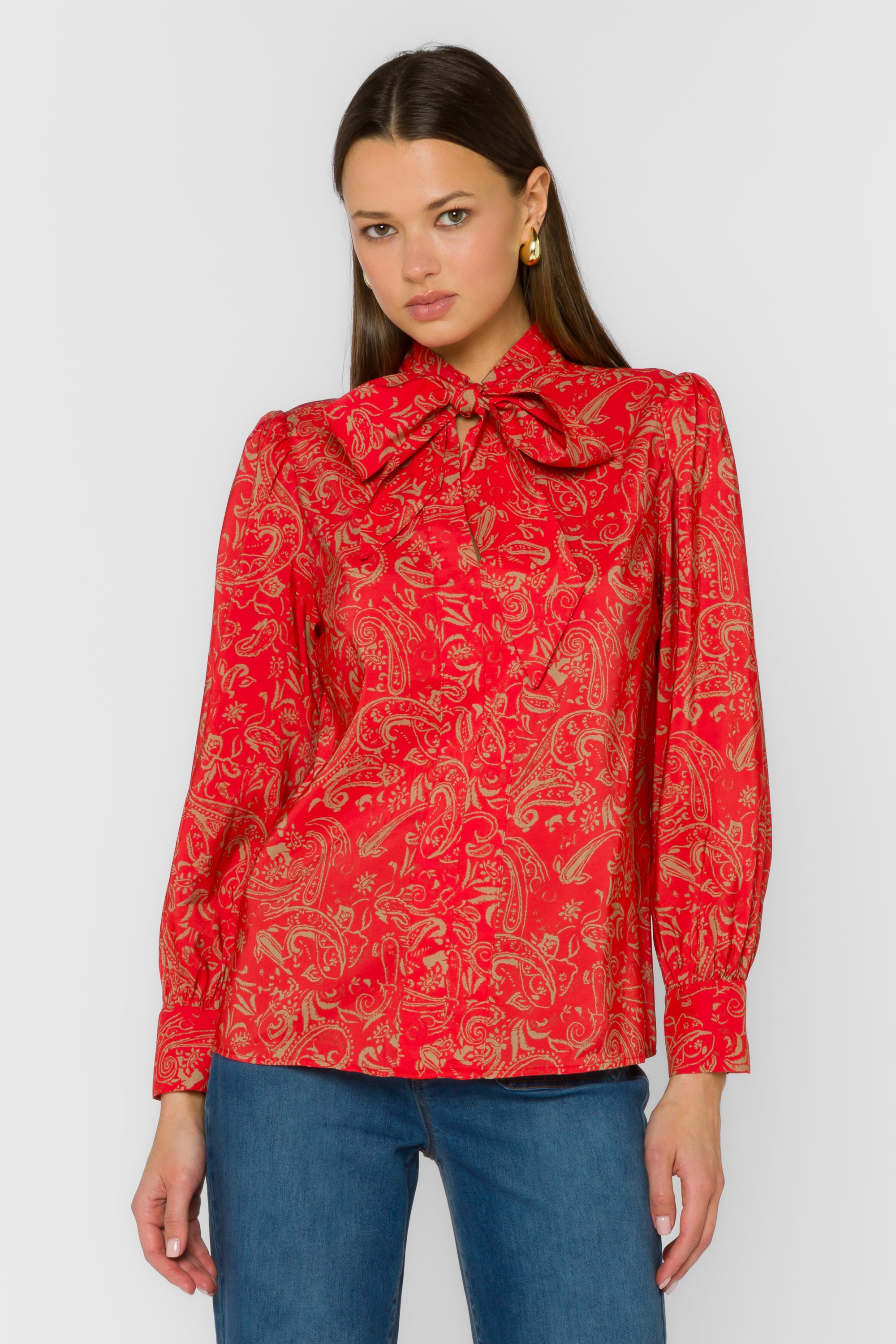 Anastasia Red Paisley Blouse – Velvet Heart Clothing