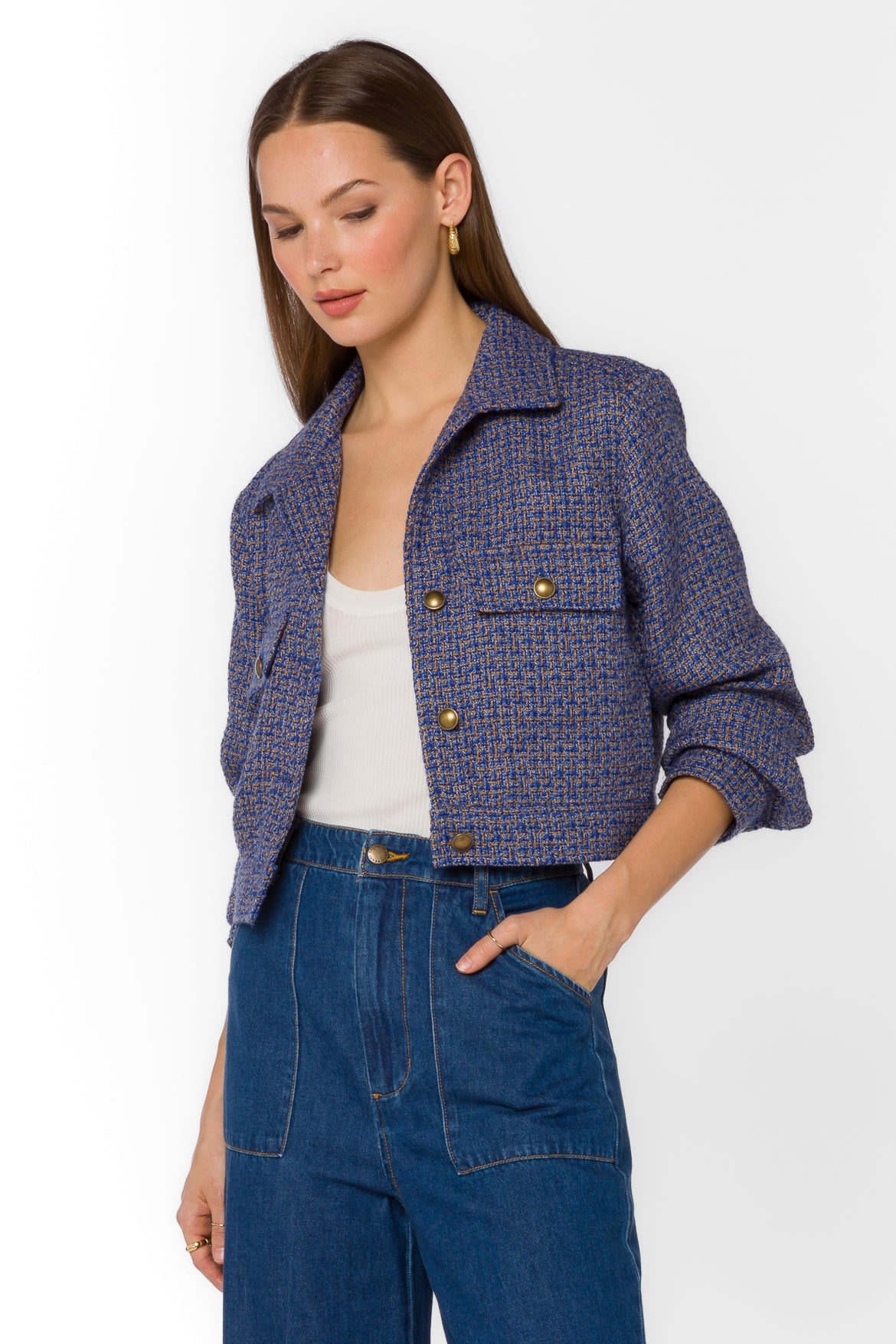 Mattie Blue Tan Tweed Jacket