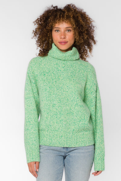 Tillie Marled Green Sweater - Sweaters - Velvet Heart Clothing