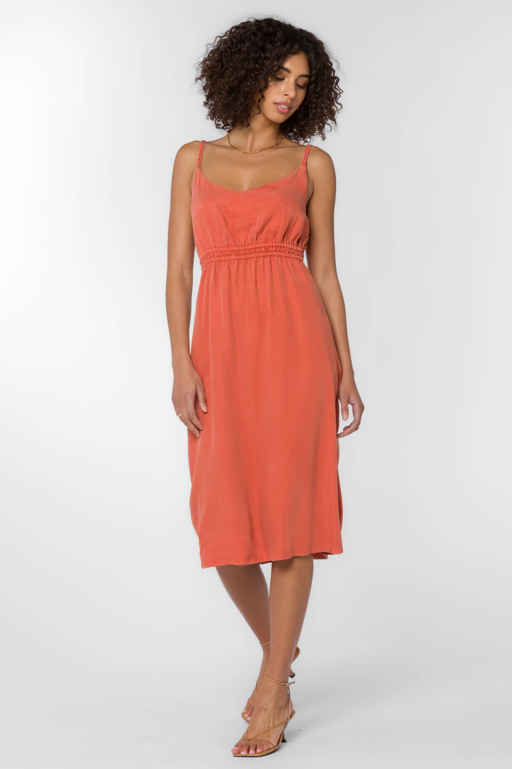 Orange Spaghetti Strap Dress