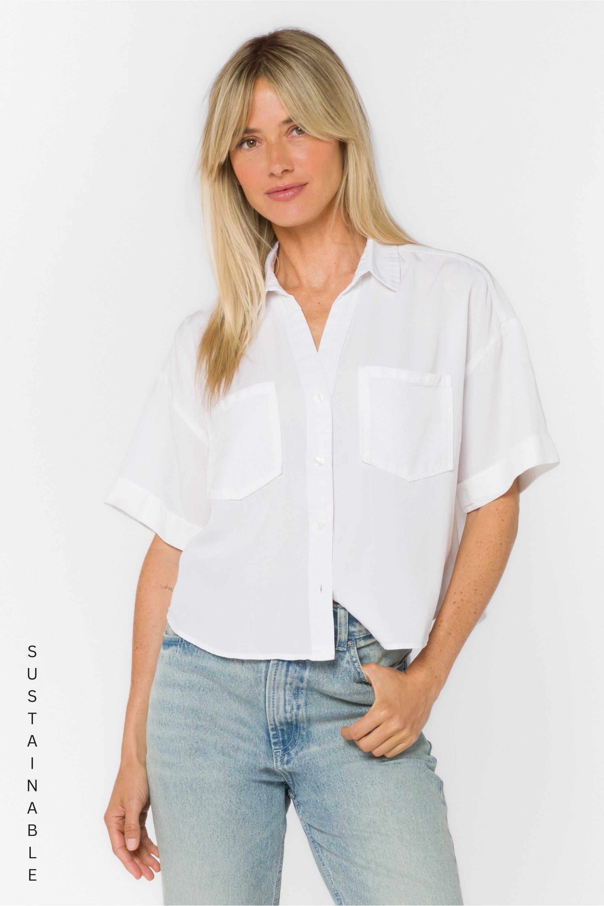 Brandon Optic White Shirt – Velvet Heart Clothing