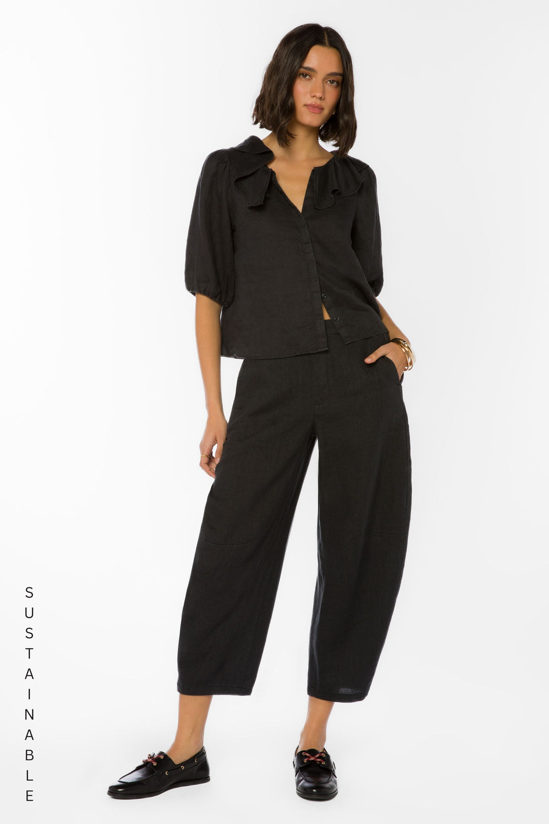 Oriana Black Pants L / Black