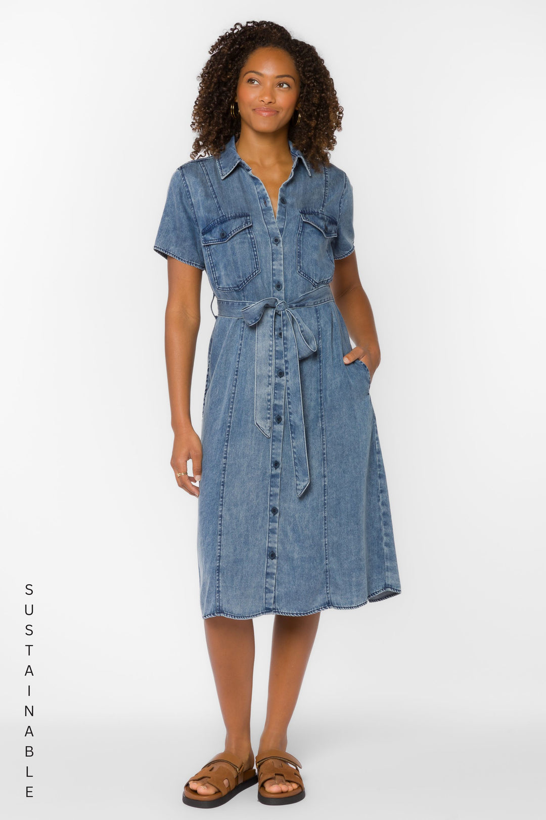 Dolene Blue Dress - Dresses - Velvet Heart Clothing