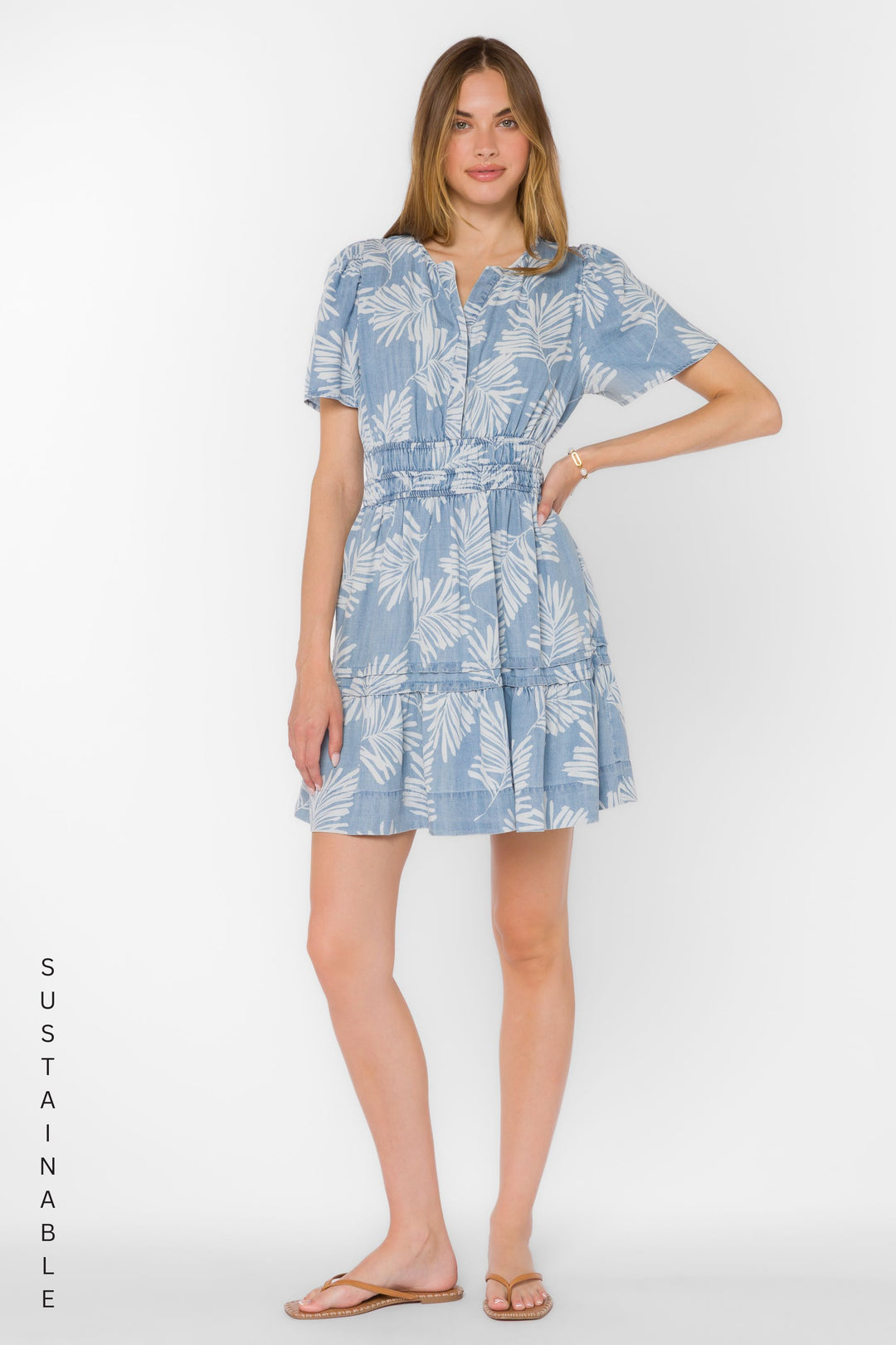 Stilla Palm Leaf Dress - Dresses - Velvet Heart Clothing