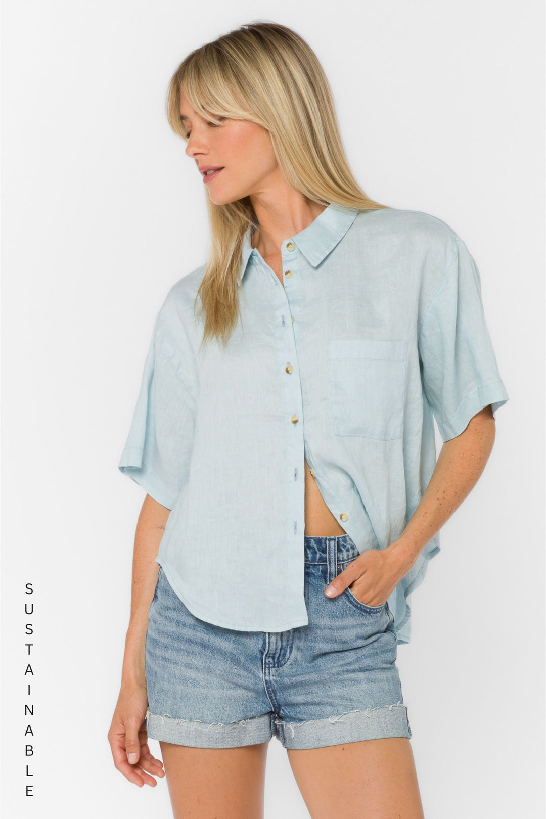 Suzanne Blue Shirt - Tops - Velvet Heart Clothing