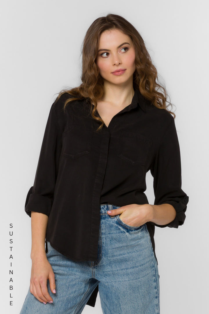 Riley Black Shirt - Tops - Velvet Heart Clothing