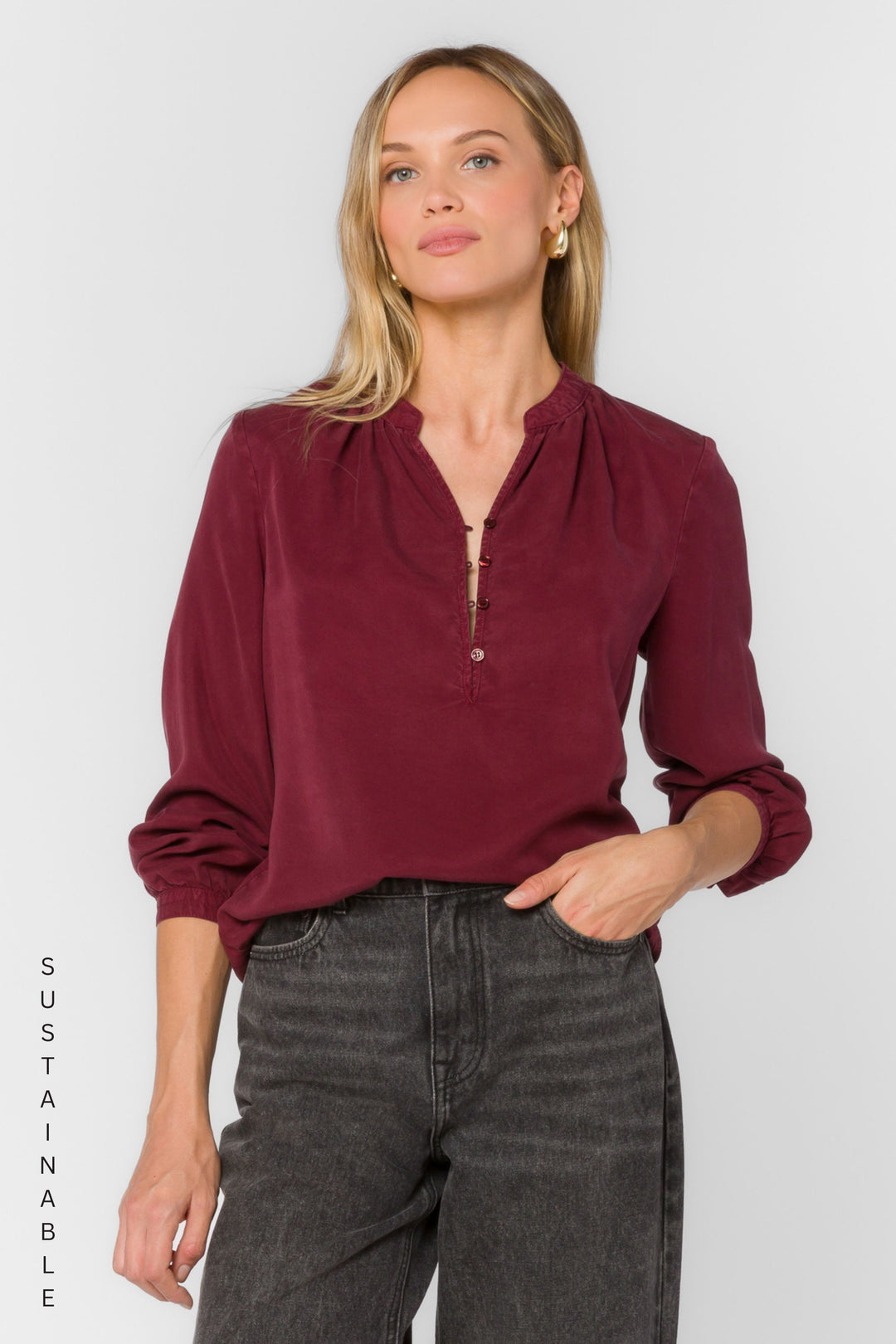 Kevin Bordeaux Top - Tops - Velvet Heart Clothing