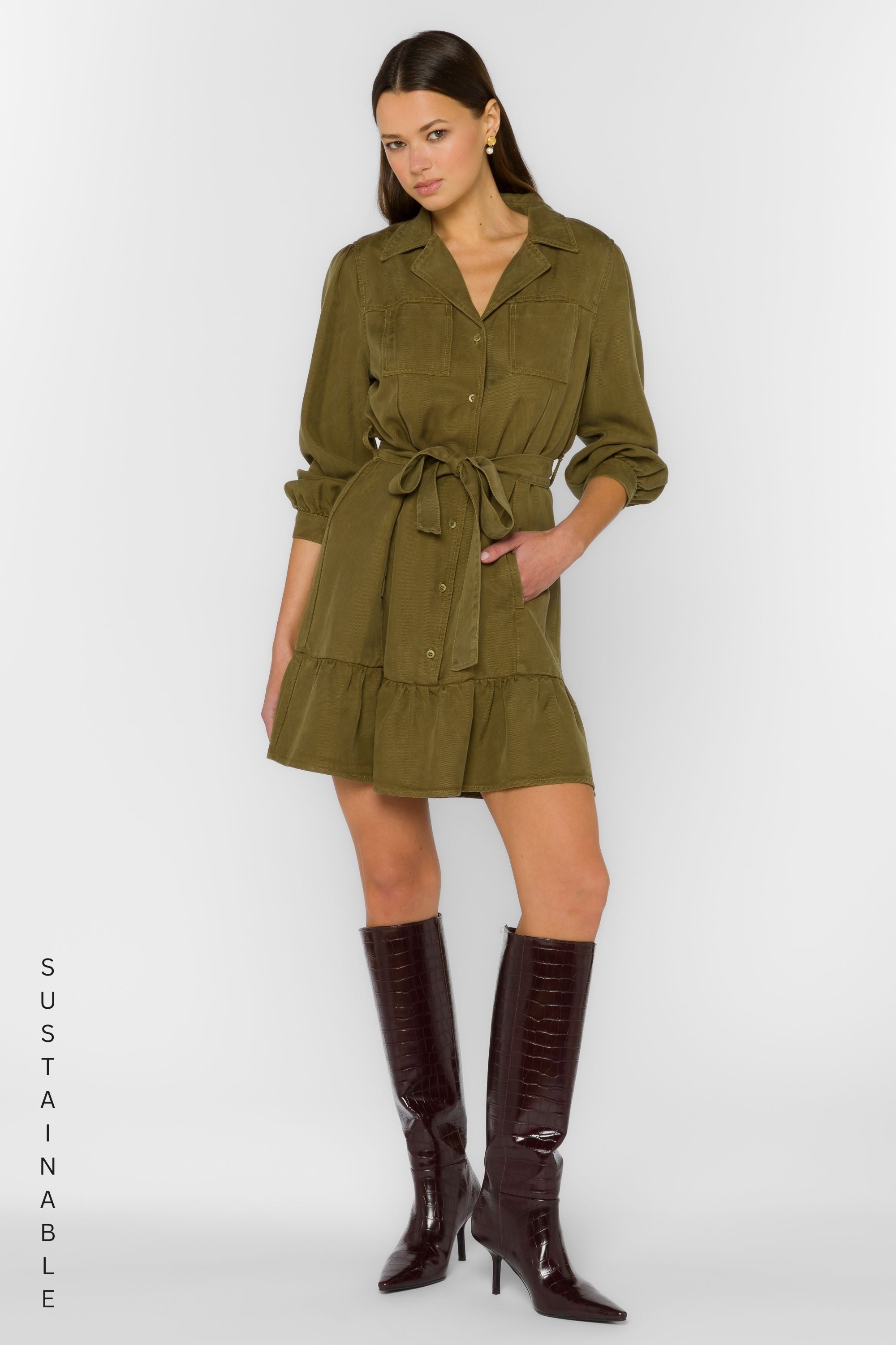 Bethenny Pesto Dress - Dresses - Velvet Heart Clothing