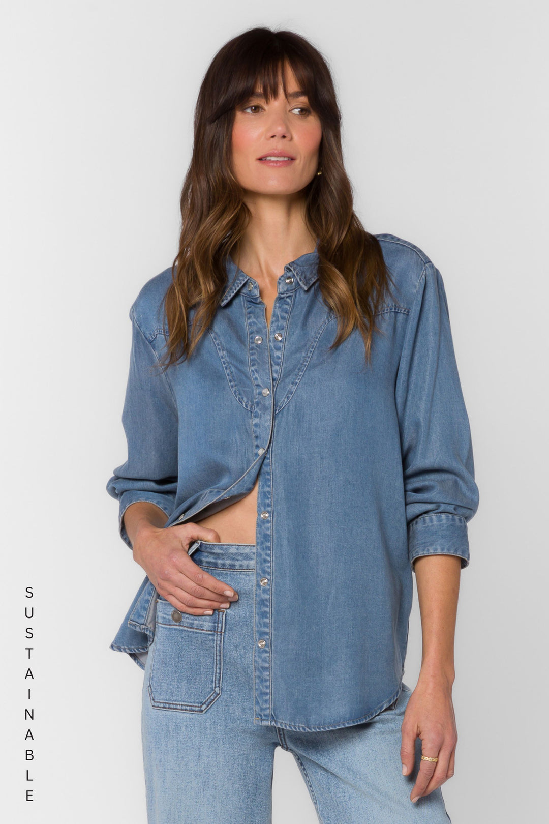 Darby Blue Shirt - Tops - Velvet Heart Clothing