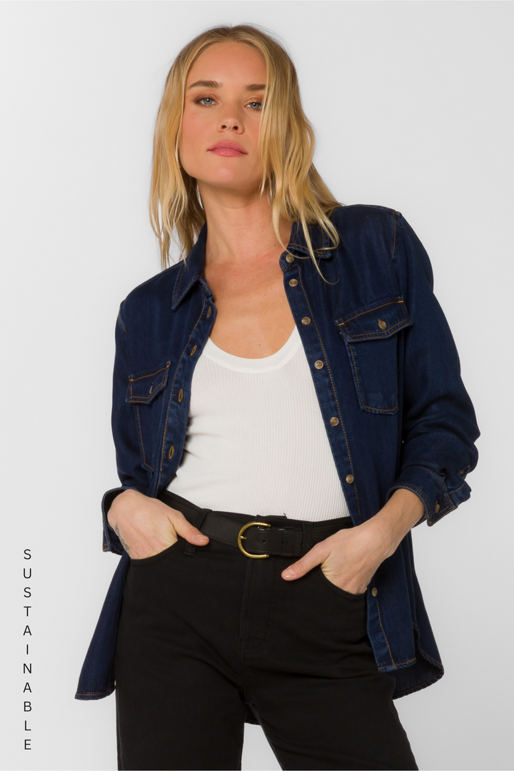 William Raw Blue Shirt - Tops - Velvet Heart Clothing