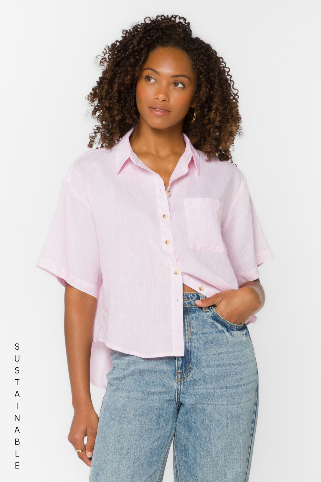 Suzanne Pink Shirt - Tops - Velvet Heart Clothing