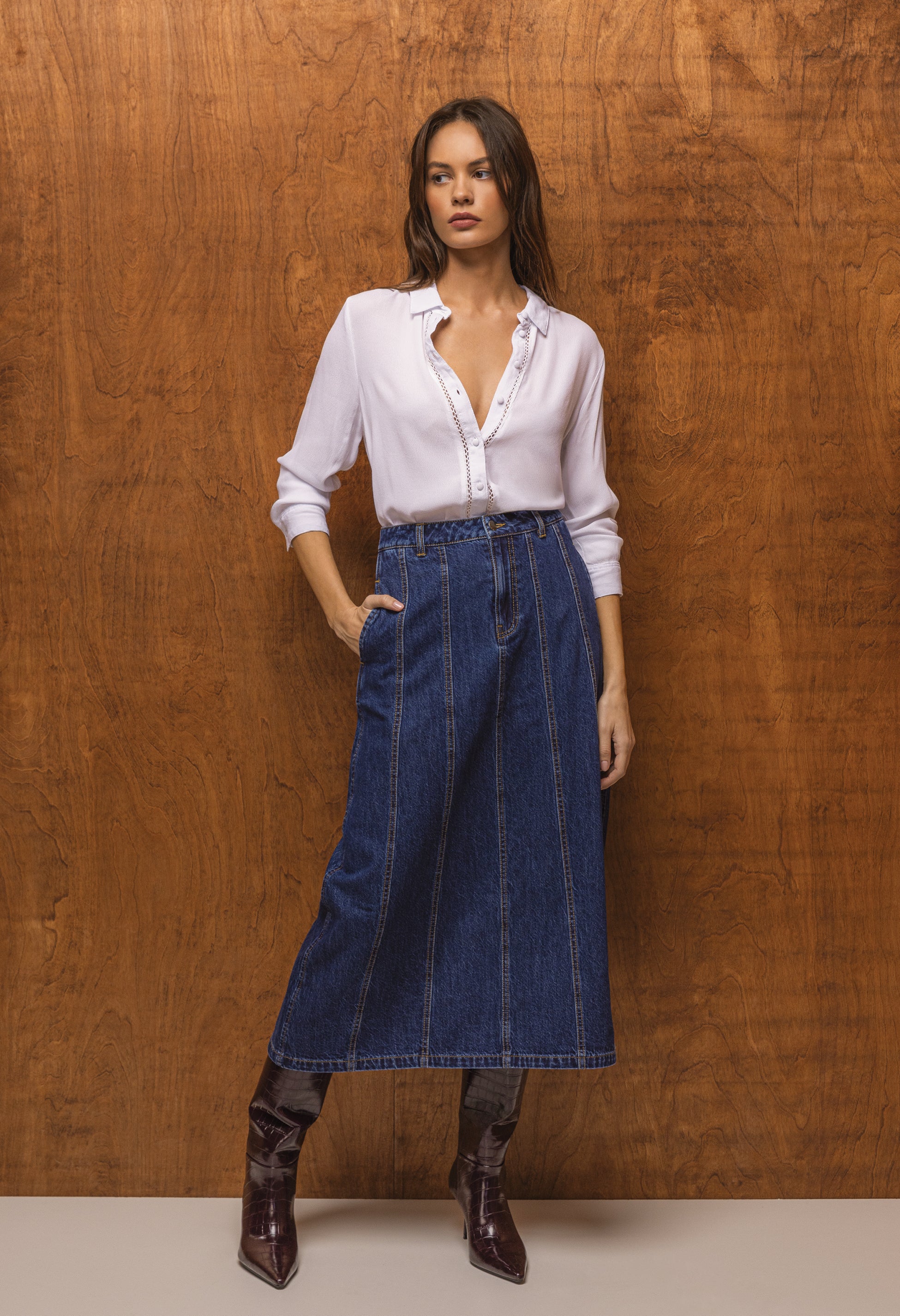 Deedee Dark Rinse Skirt - Bottoms - Velvet Heart Clothing