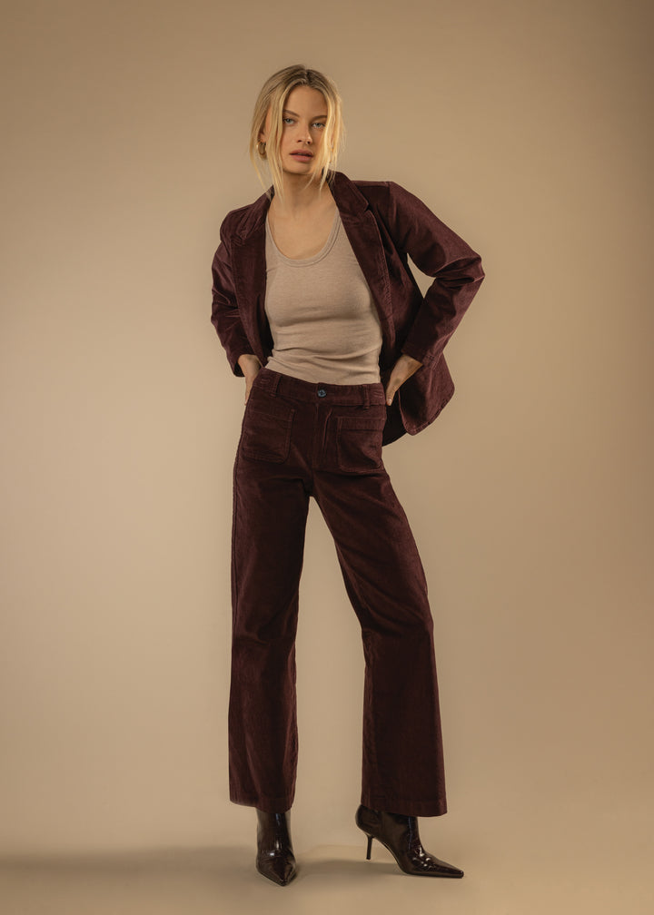 Becker Deep Plum Pants - Bottoms - Velvet Heart Clothing