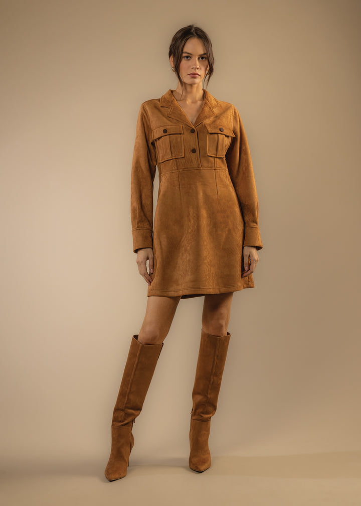 Roya Camel Dress - Dresses - Velvet Heart Clothing