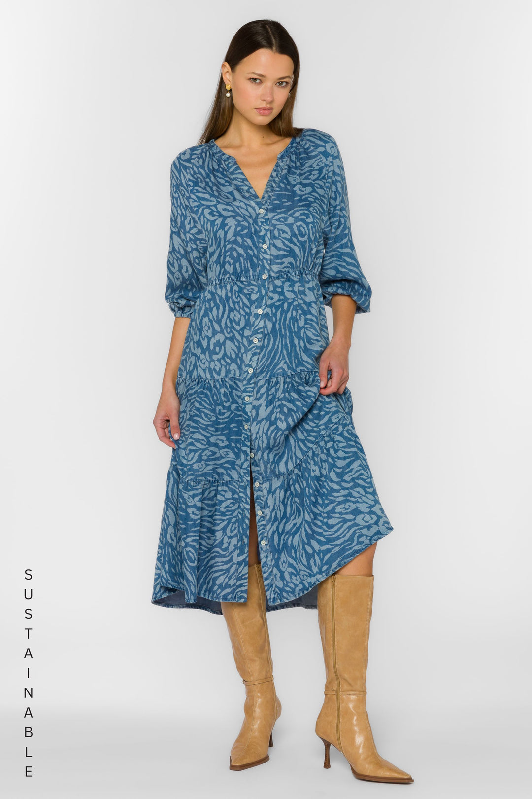 wear long t shirt dress Long Shirt Dress TC in Pebble by Album Di Famiglia Idlewild