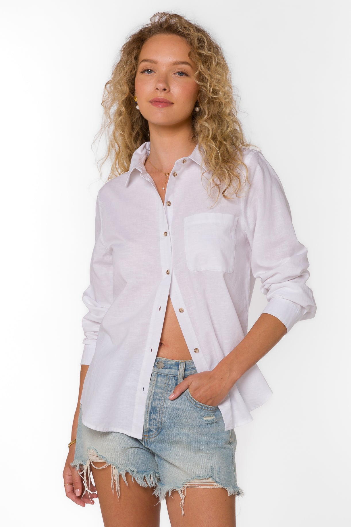 Belle White Shirt - Tops - Velvet Heart Clothing