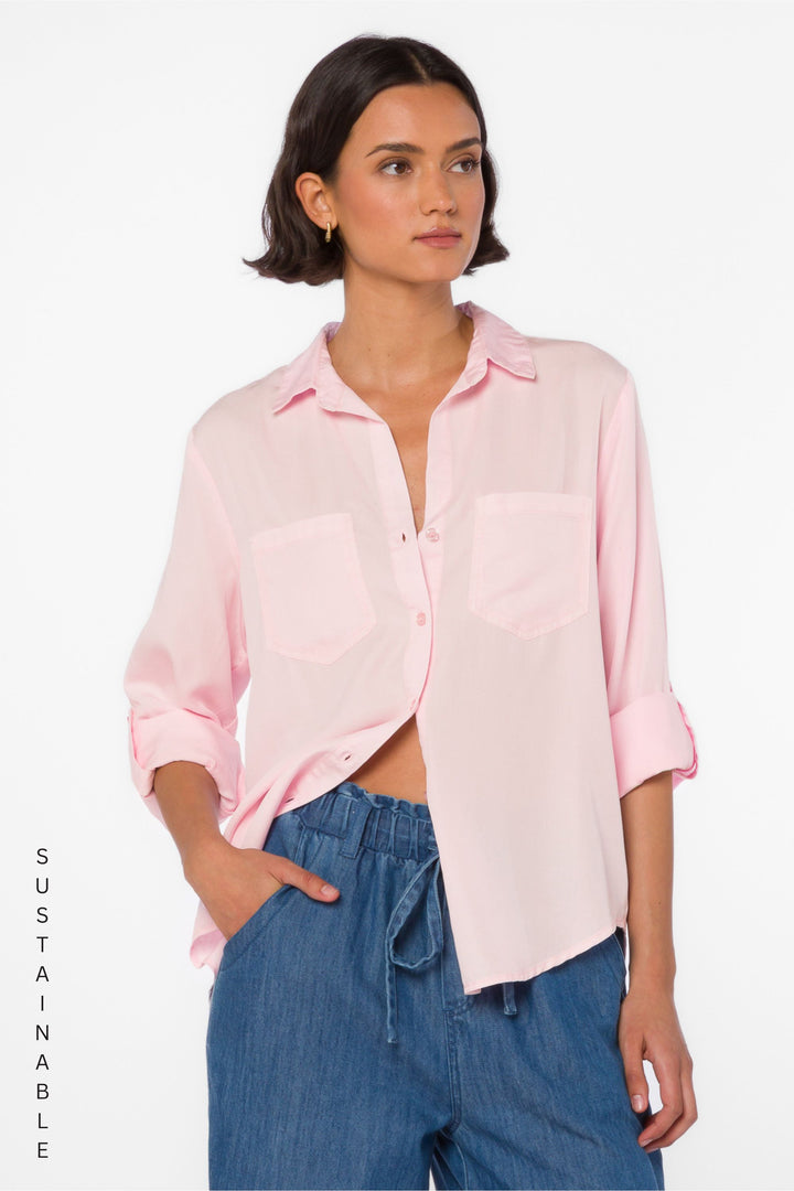 Sirena Frosty Pink Shirt - Tops - Velvet Heart Clothing