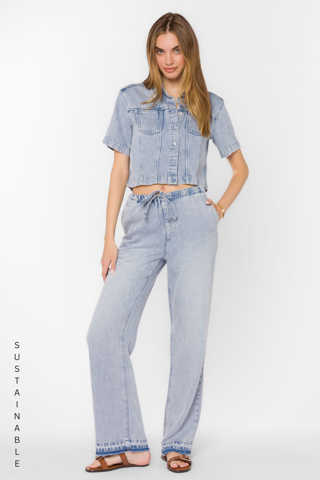 Chic Women's Trousers & Bottoms Tagged "color-blue" Velvet Heart Clothing Chic Women's Trousers & Bottoms Tagged "color-blue" Velvet Heart Clothing