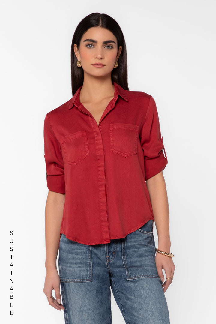 Riley Red Tencel Shirt