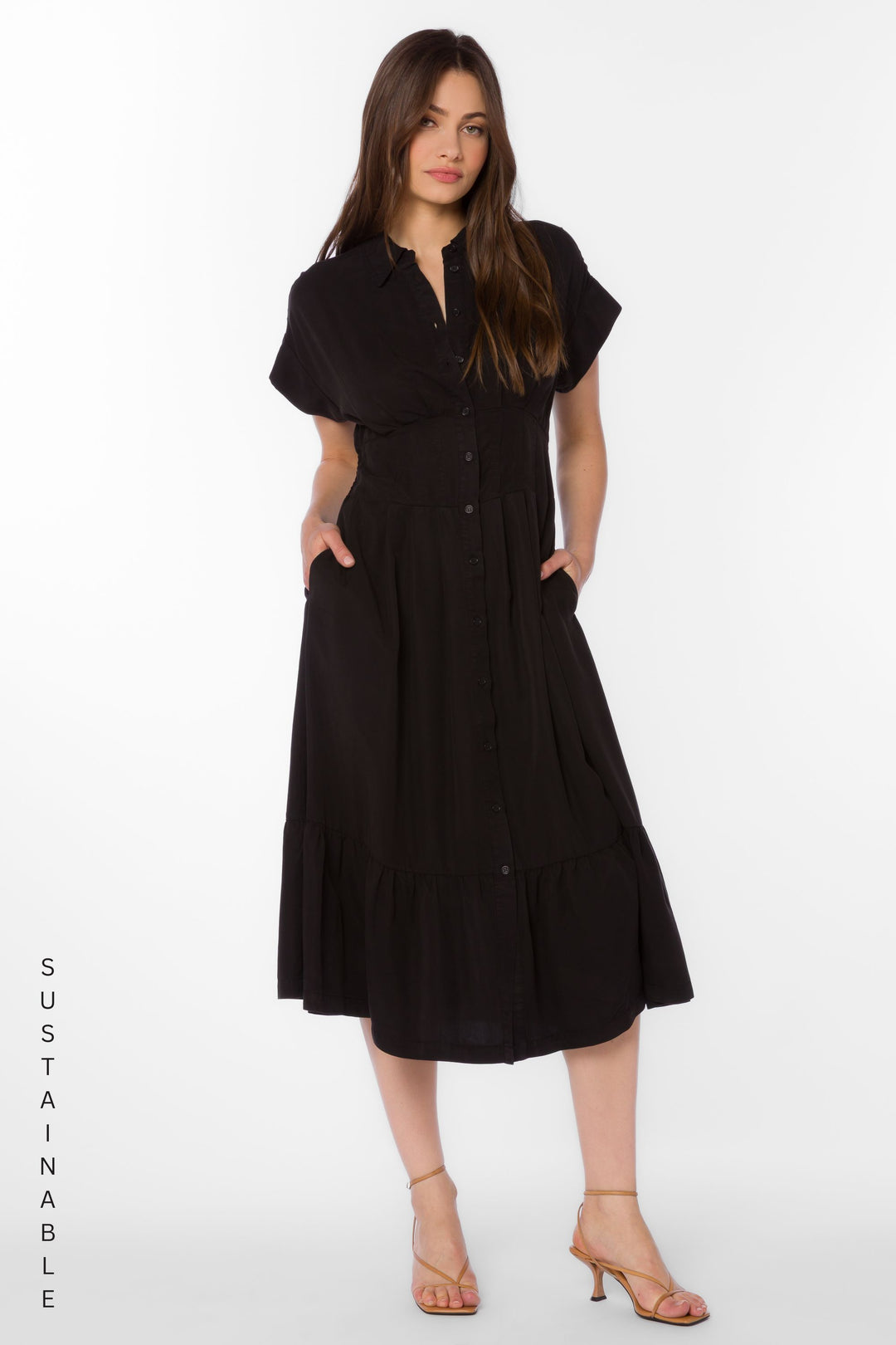 Emily Black Tencel Dress L / Black Emily Black Tencel Dress L / Black