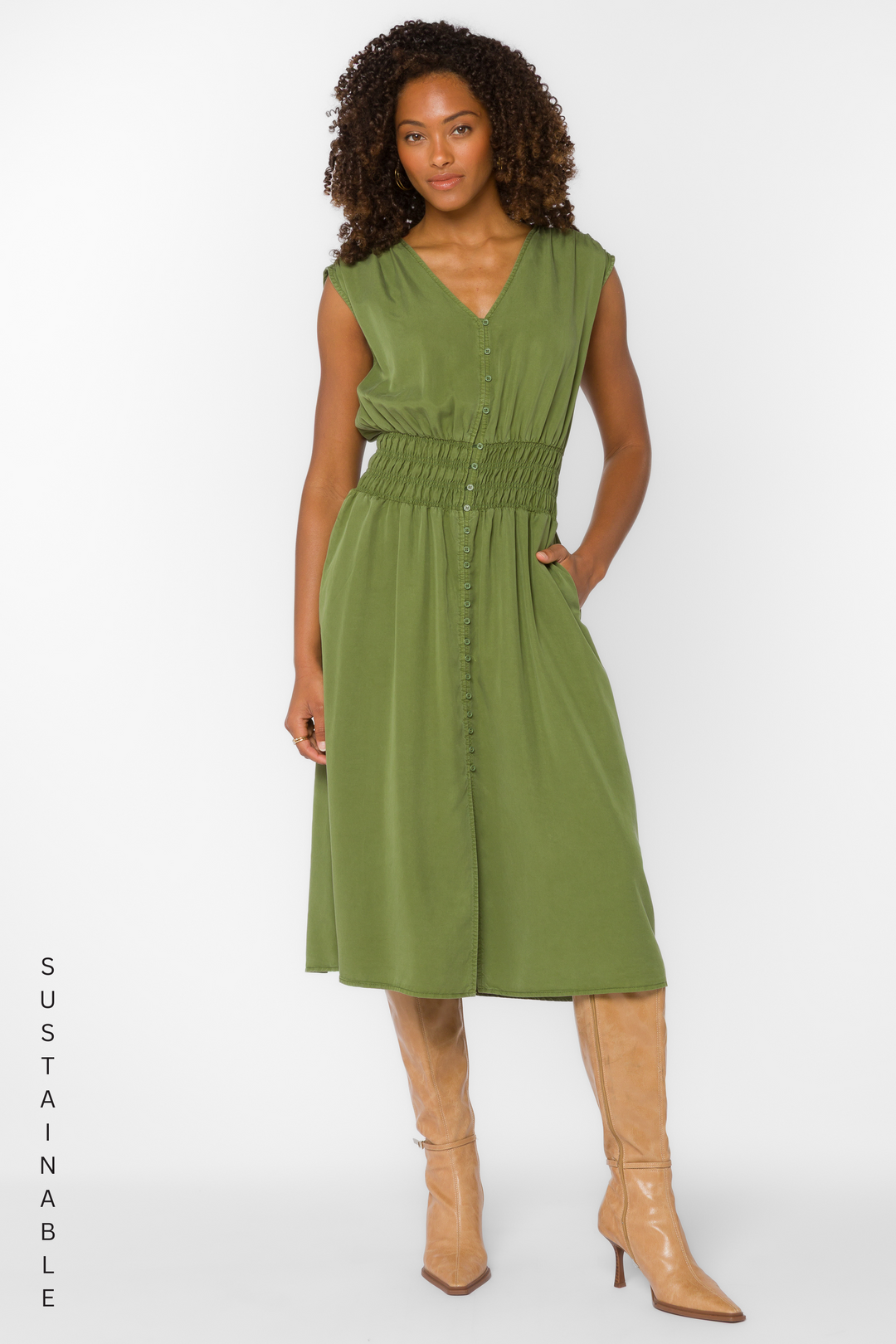 Persa Olive Dress - Dresses - Velvet Heart Clothing