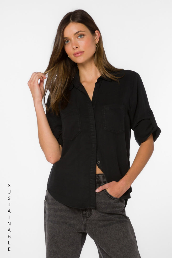 Riley Washed Black Shirt