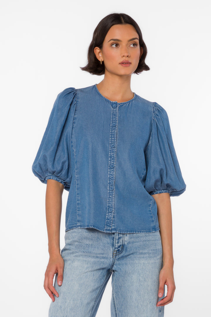 Abina Vintage Havana Blouse - Tops - Velvet Heart Clothing