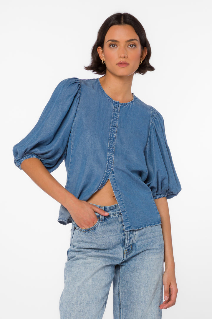 Abina Vintage Havana Blouse - Tops - Velvet Heart Clothing