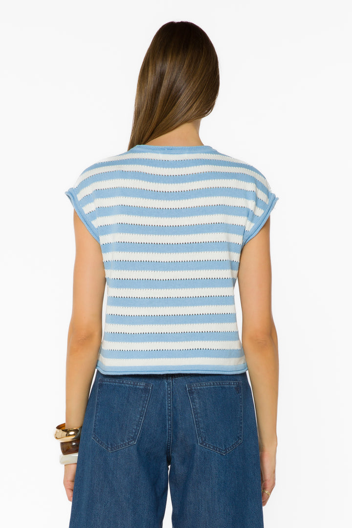 Abree Blue Striped Sweater