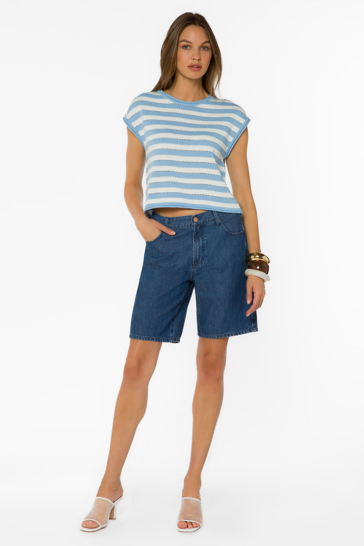 Abree Blue Striped Sweater
