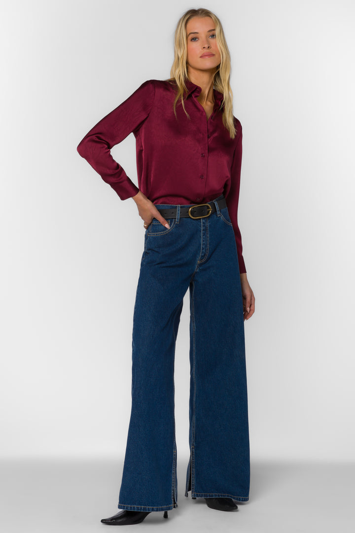 Adelynn Pinot Noir Shirt - Tops - Velvet Heart Clothing