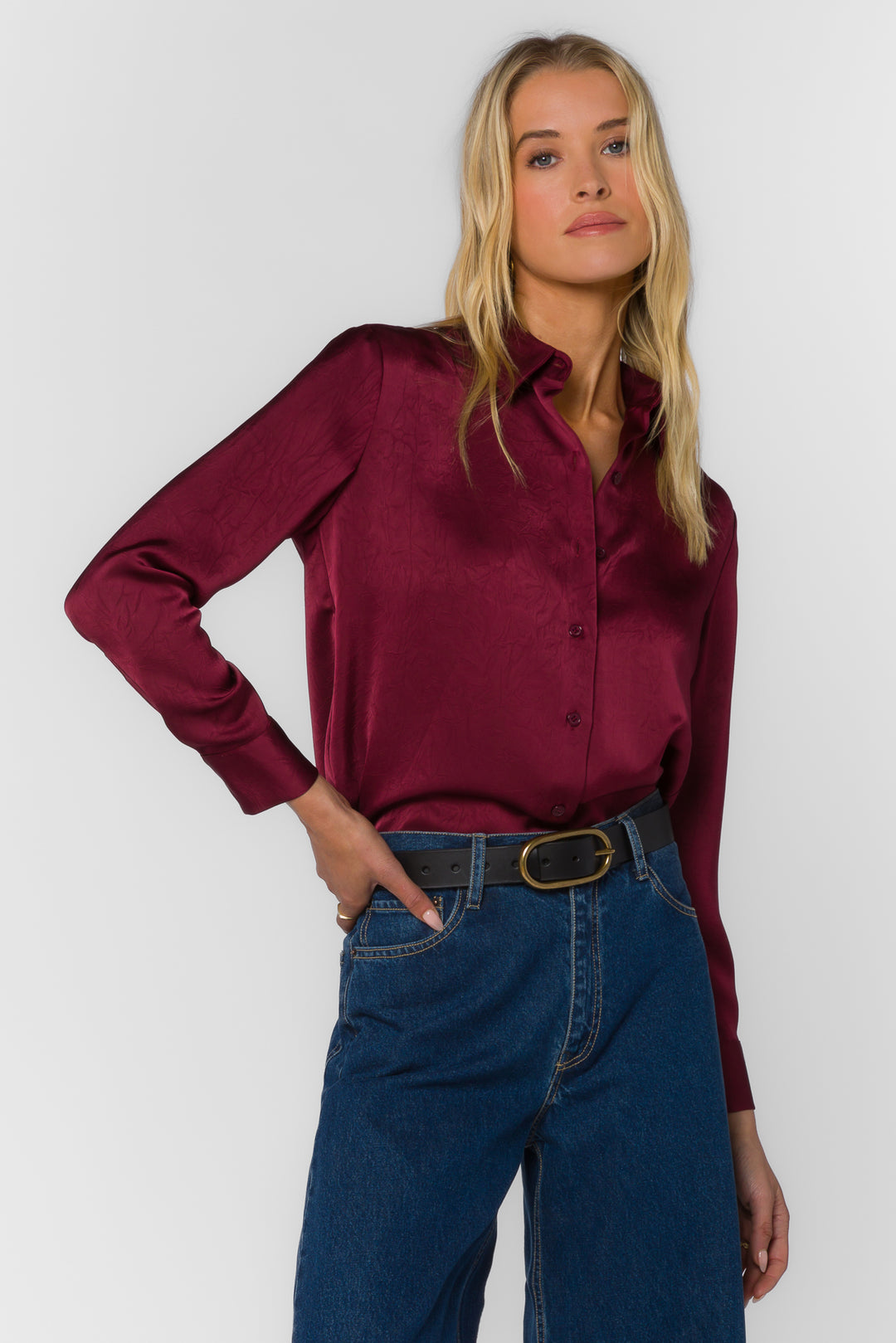 Adelynn Pinot Noir Shirt - Tops - Velvet Heart Clothing
