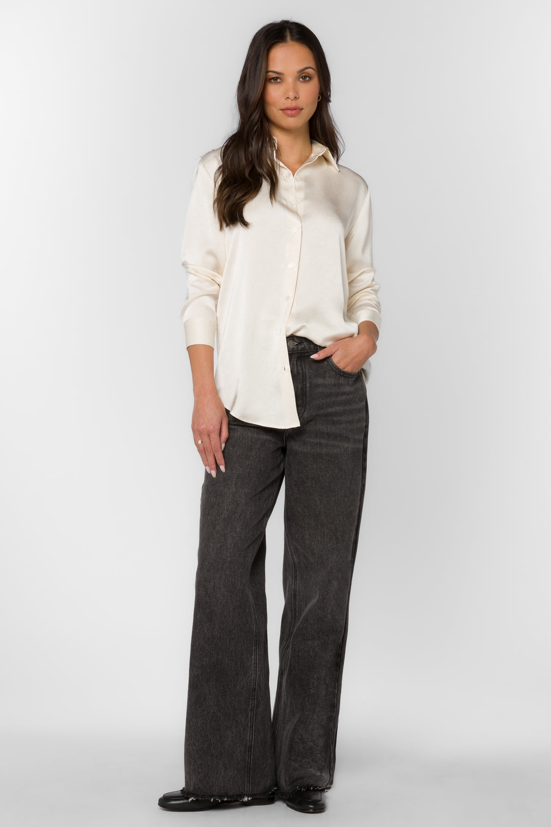 Adelynn Winter White Shirt - Tops - Velvet Heart Clothing