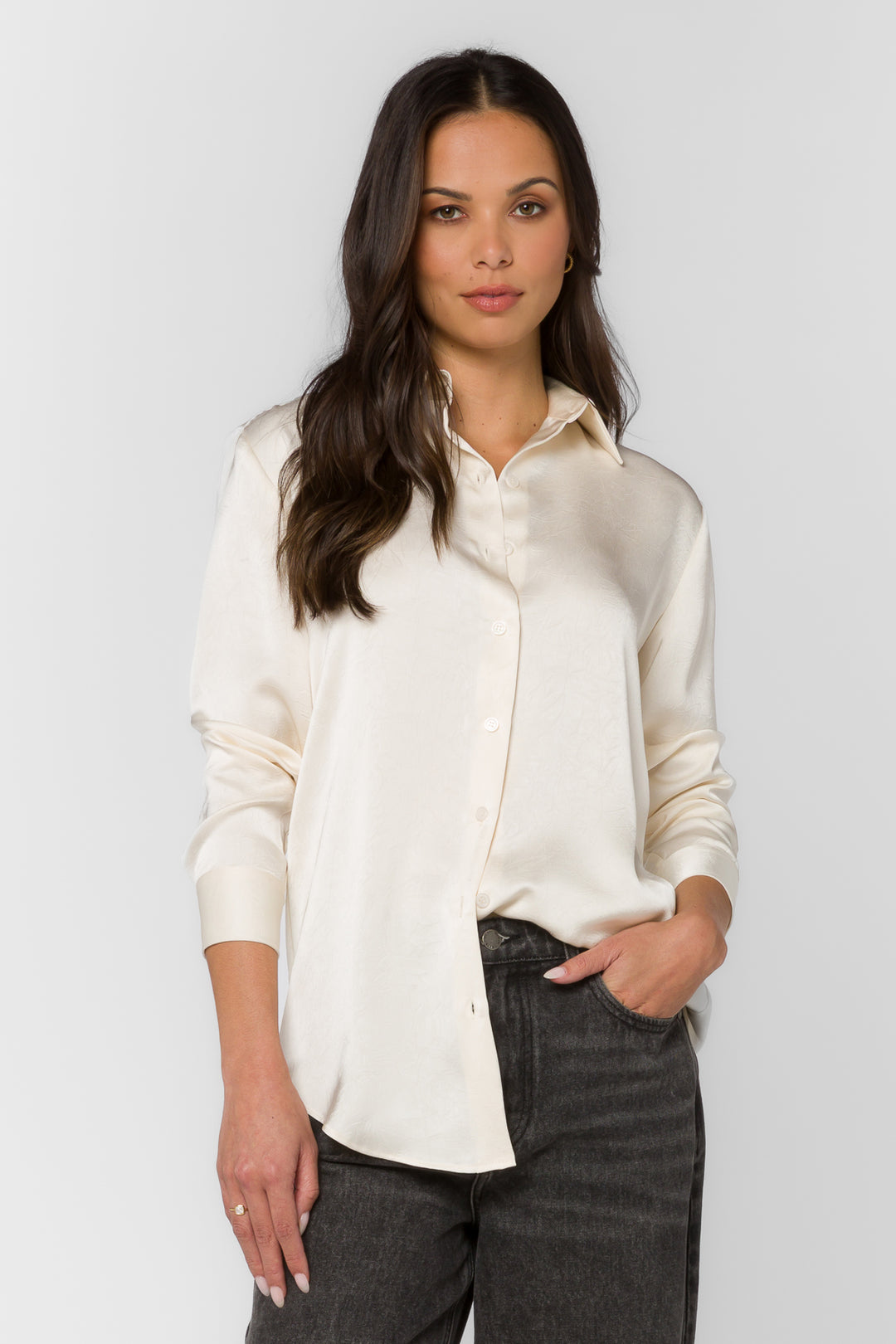 Adelynn Winter White Shirt - Tops - Velvet Heart Clothing