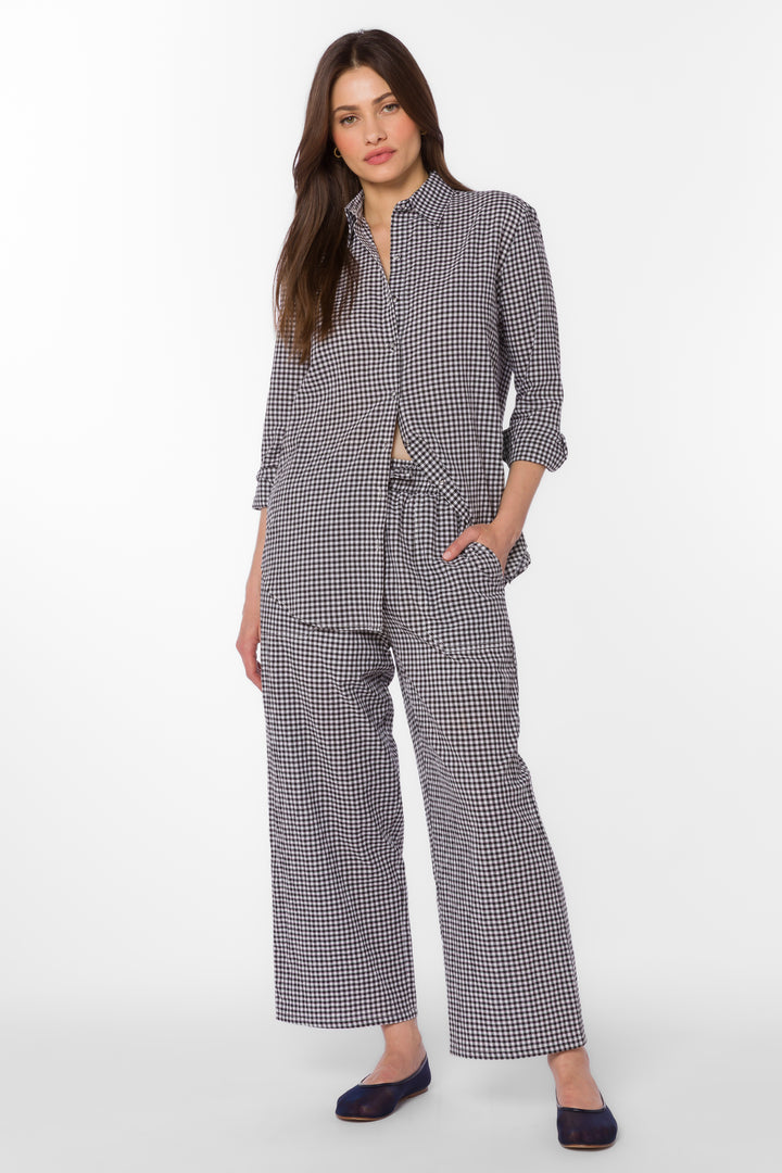 Adelynn Black Gingham Shirt - Tops - Velvet Heart Clothing