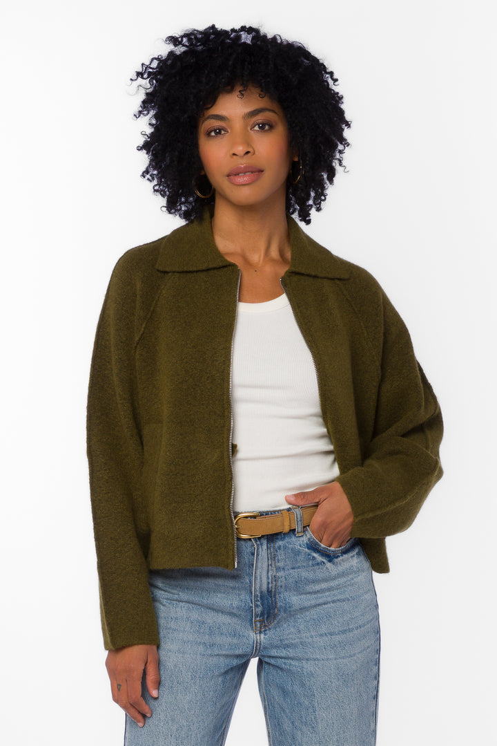 Alexandra Olive Sweater - Sweaters - Velvet Heart Clothing