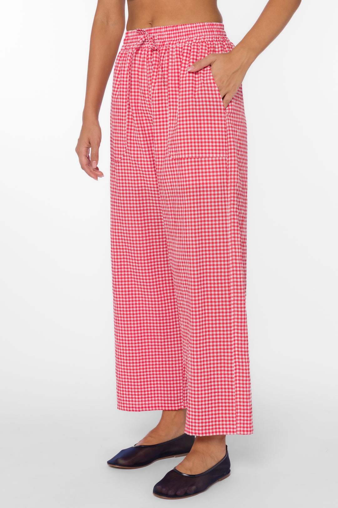 Allie Cherry Gingham Pants - Bottoms - Velvet Heart Clothing