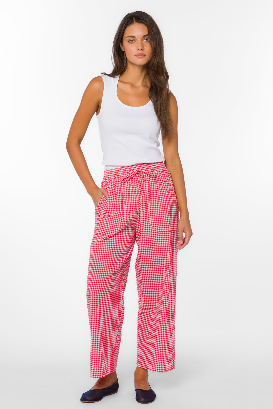 Allie Cherry Gingham Pants - Bottoms - Velvet Heart Clothing