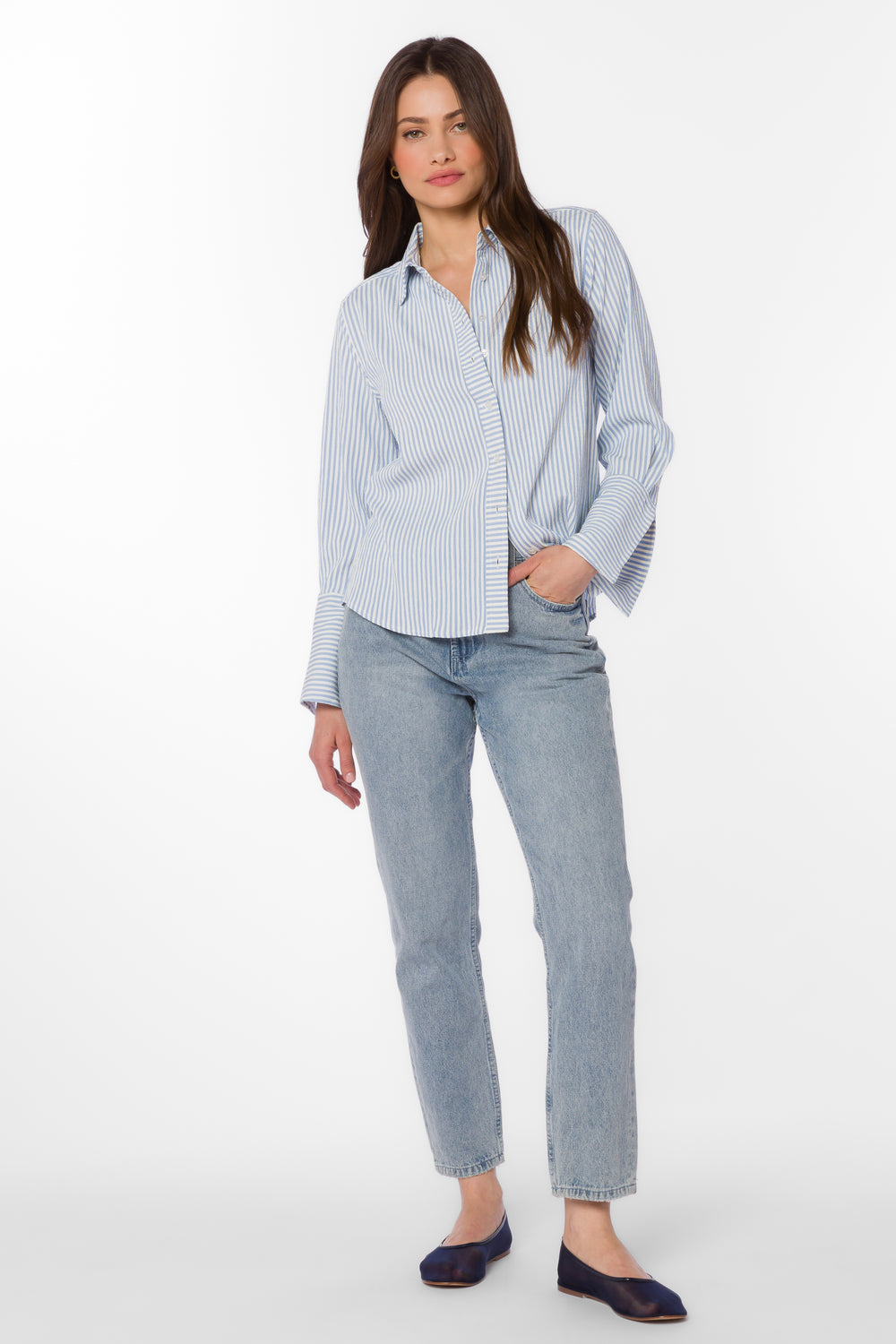 Amaya Peri Stripe Shirt - Tops - Velvet Heart Clothing