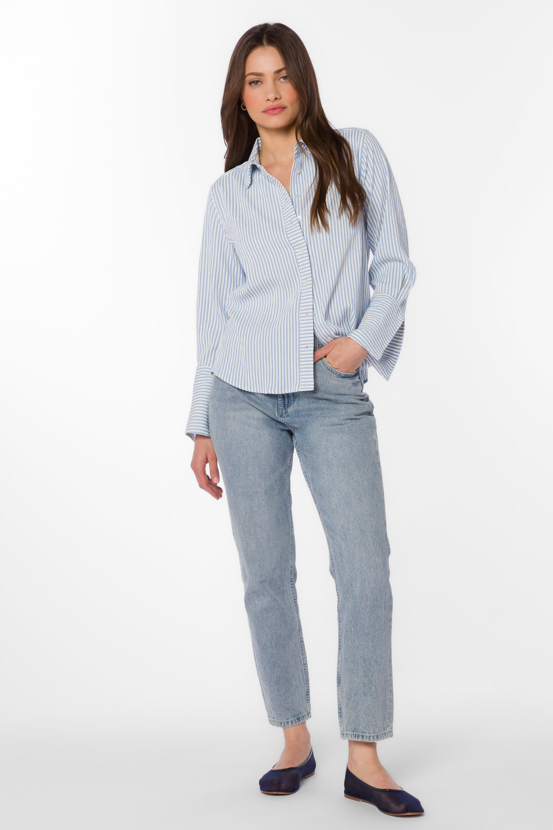 Amaya Peri Stripe Shirt - Tops - Velvet Heart Clothing