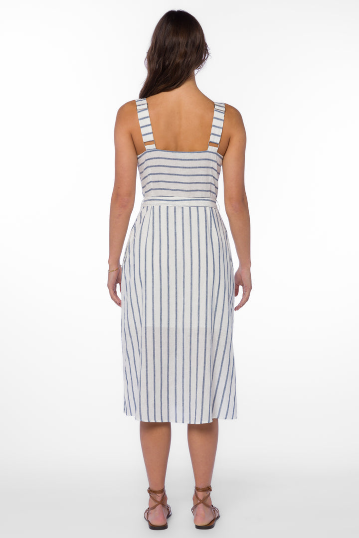 Amber Navy Stripe Dress - Dresses - Velvet Heart Clothing