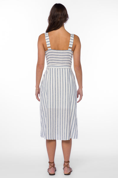 Amber Navy Stripe Dress - Dresses - Velvet Heart Clothing