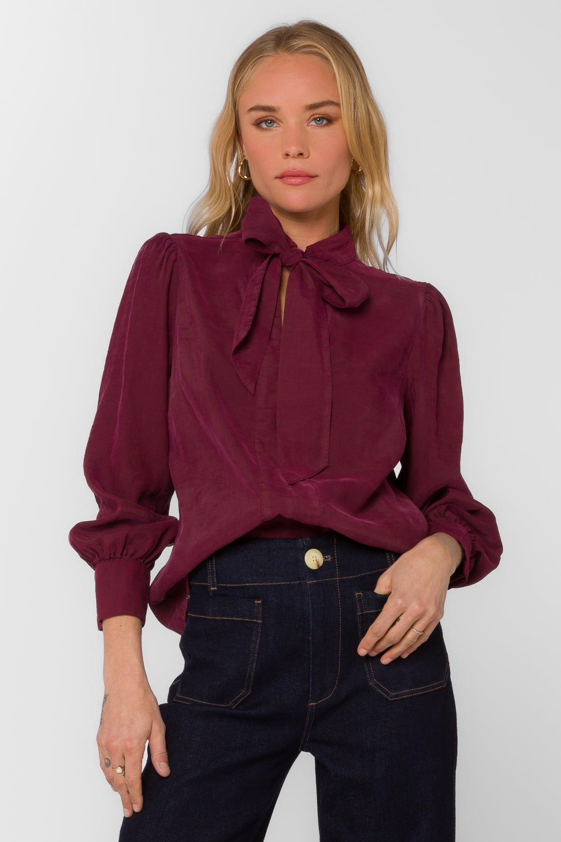 Anastasia Cabernet Blouse - Tops - Velvet Heart Clothing