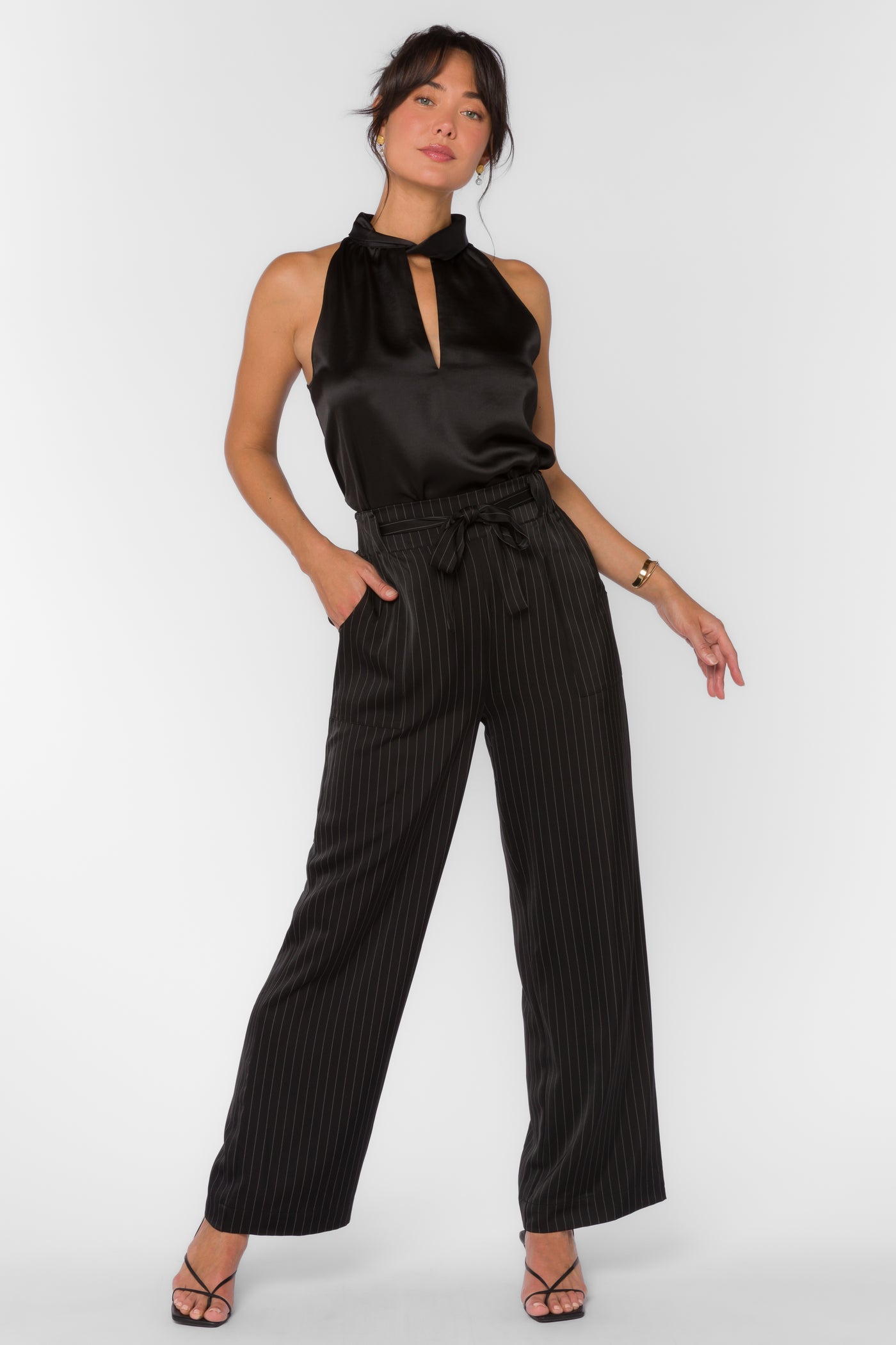 Angeline Black Stripe Pant by Velvet Heart Clothing: Angeline Black Stripe  Pant
