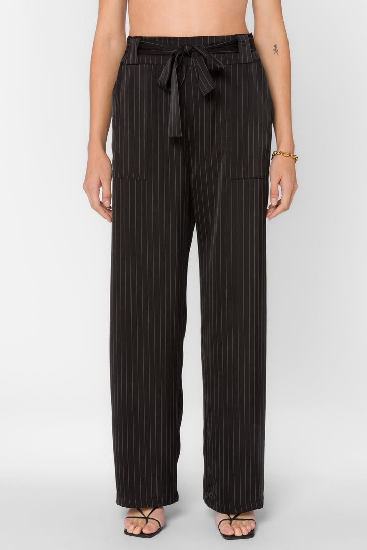 Angeline Black Pinstripe Pants - Pants - Velvet Heart Clothing