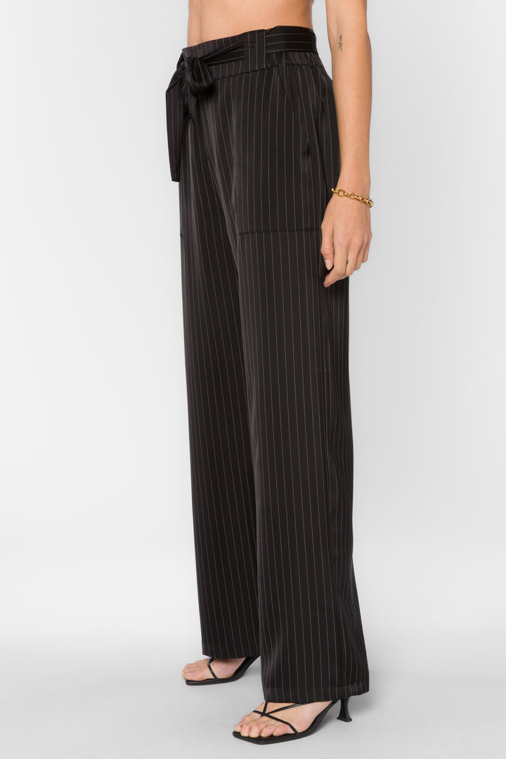 Angeline Black Pinstripe Pants - Pants - Velvet Heart Clothing