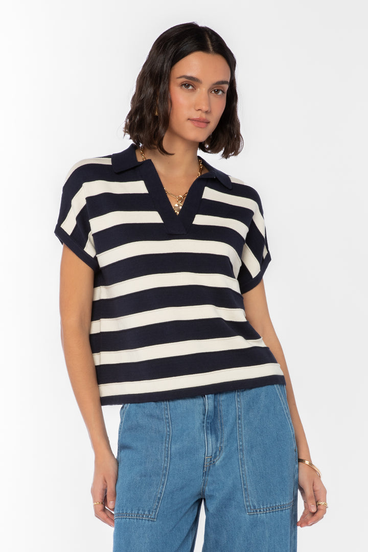 Annabelle Navy Striped Top