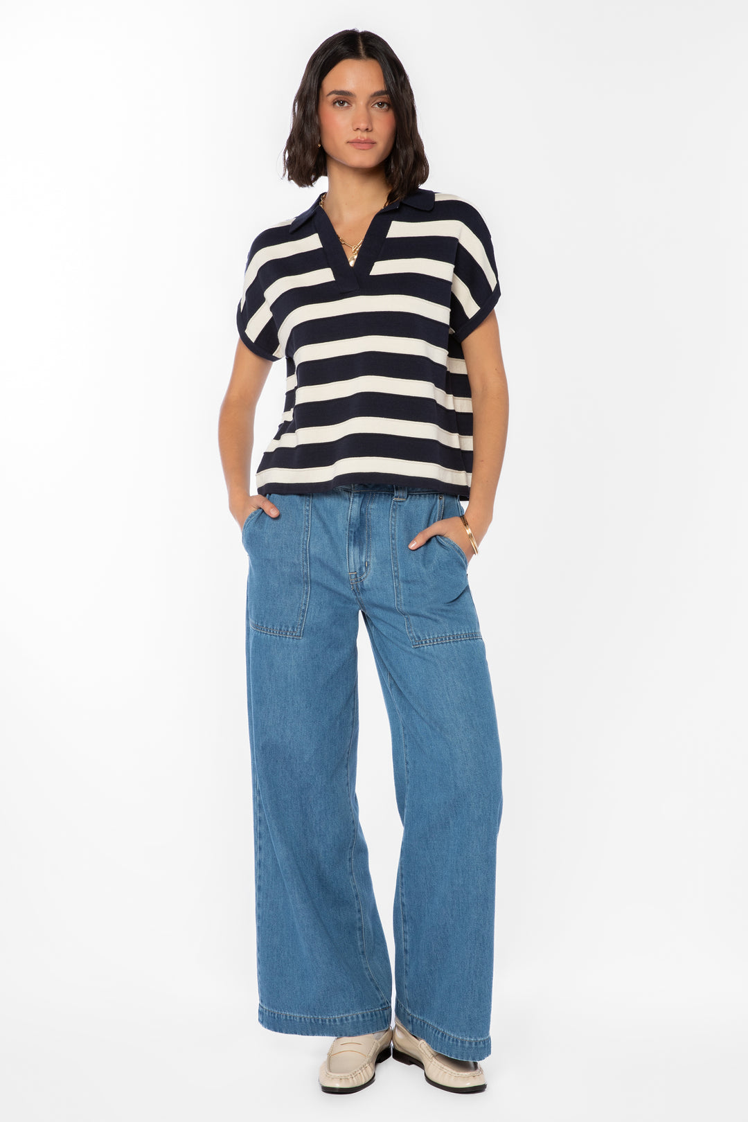 Annabelle Navy Striped Top