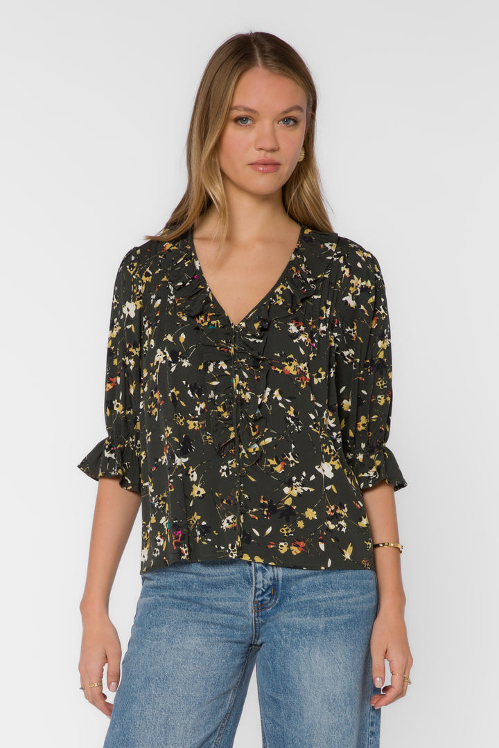 Anthea Floral Camo Tencel Blouse